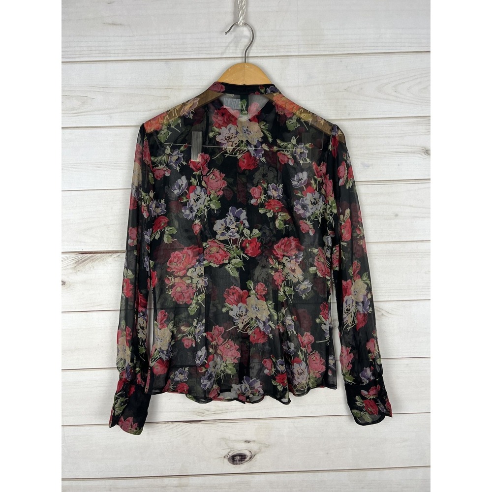 Lauren Ralph Lauren Blouse Skirt Set Womens Medium Floral Sheer Ruffle Whimiscal - Picture 3 of 13